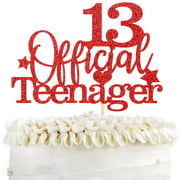 Official 13th Birthday Party Decoration Supplies WeBenison Red Glitter IM 13 Bitches Cake Topper for Cheers to 13 Years